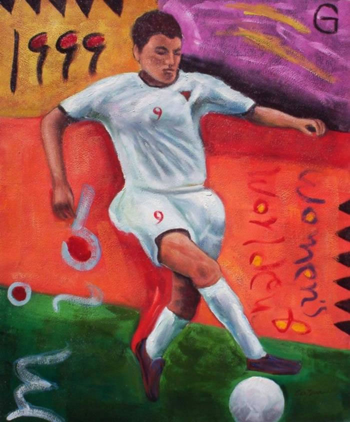 700x842 Oil Paintings Frames - Soccer Player Painting