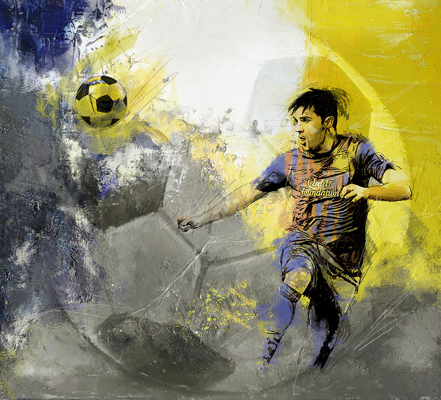900x818 Soccer Paintings Fine Art America - Soccer Player Painting