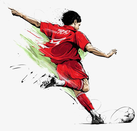 564x540 Soccer Player, Hand Painted, Football, Athlete Png Image - Soccer Player Painting