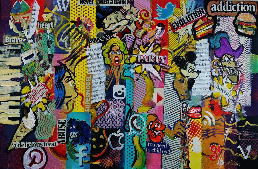 900x588 Pop Art Social Media Art 2 866 Painting By Eraclis Aristidou - Social Media Painting