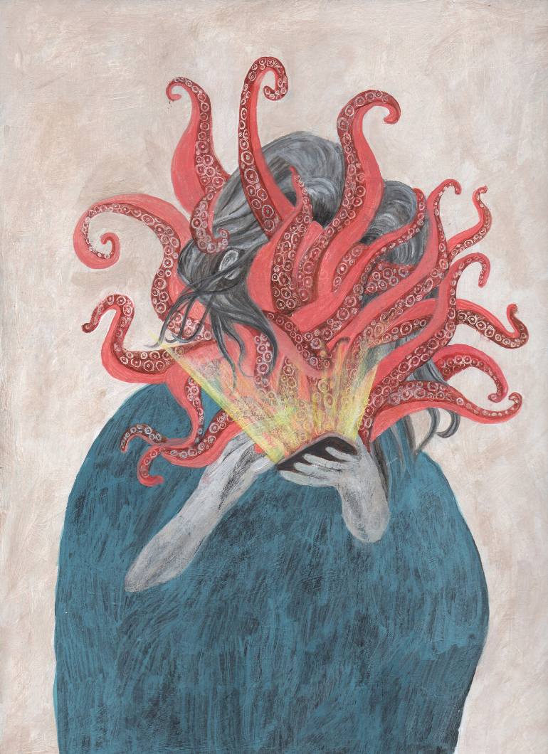 770x1060 Saatchi Art Social Media Syndrome Painting By Jaron Su - Social Media Painting