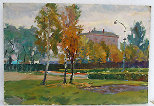 300x208 Original Ukrainian Social Realism Impressionism Oil Painting - Social Realism Painting