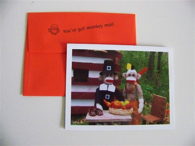 666x500 Monkey Moments Cards And Gifts - Sock Monkey Painting