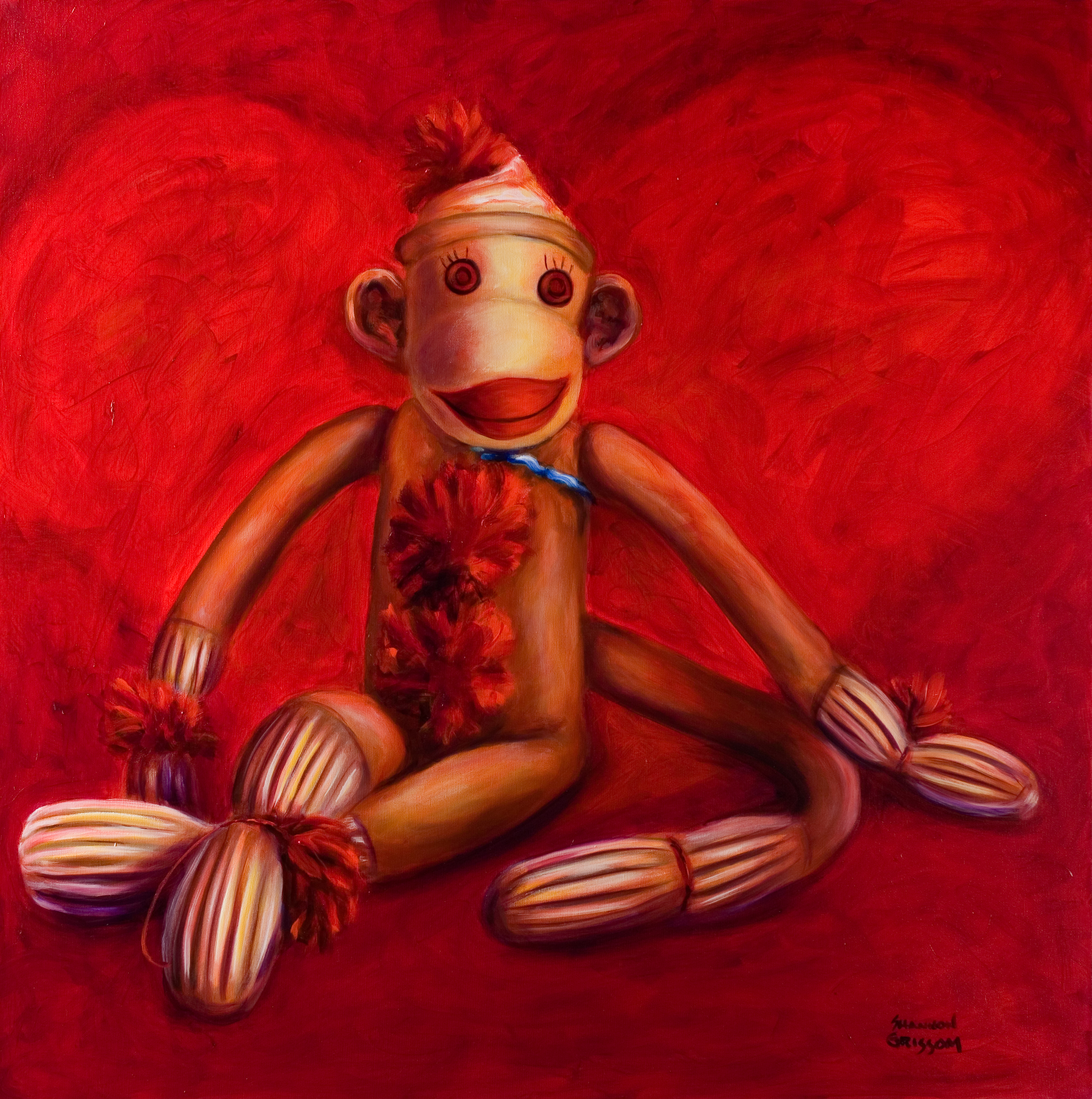 2694x2712 Paint And Pen Thoughts While Not Painting - Sock Monkey Painting