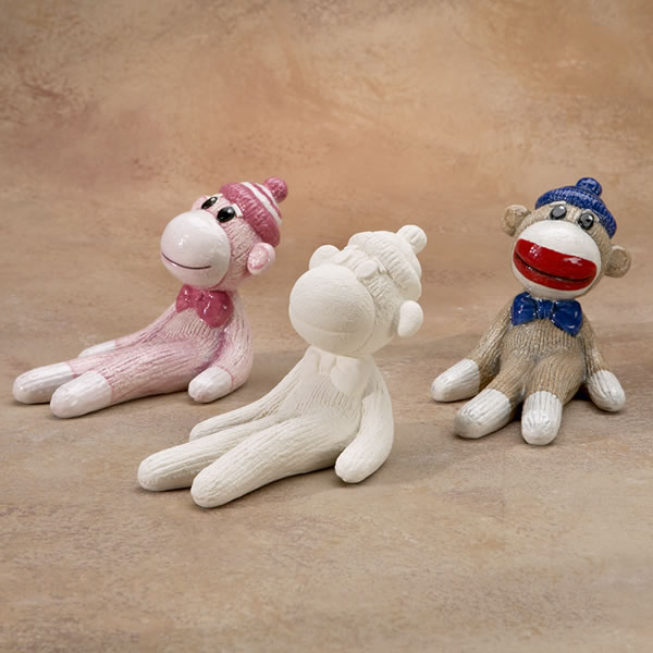 600x600 Sock Monkey Ceramic Figure Creative License Art Studio Hartford - Sock Monkey Painting