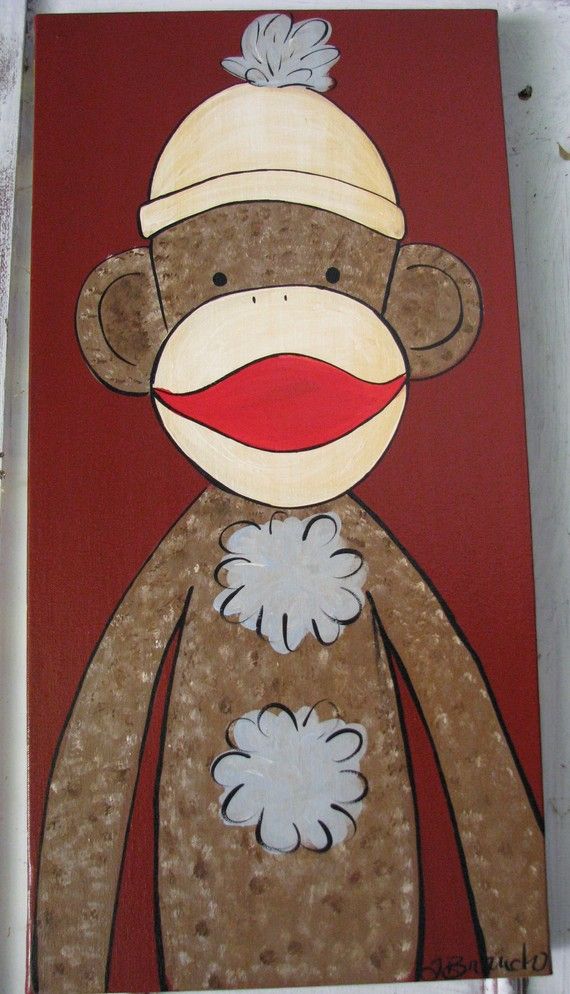 570x994 Sock Monkey Paintings - Sock Monkey Painting