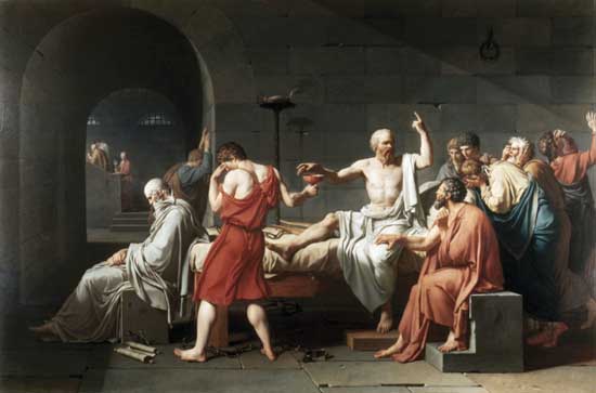550x363 Socrates' Hemlock Poisoning Shade Metals - Socrates Drinking Hemlock Painting