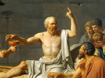 334x250 Socrates - Socrates Drinking Hemlock Painting