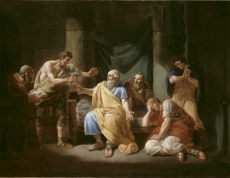 750x579 The Philosophy Of Socrates - Socrates Drinking Hemlock Painting