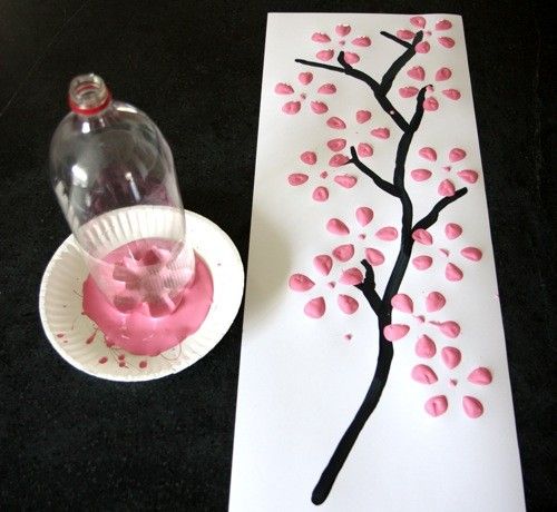 500x460 Cute Way To Paint Flowers! Just Use An Empty Pop Bottle And Dip It - Soda Bottle Painting