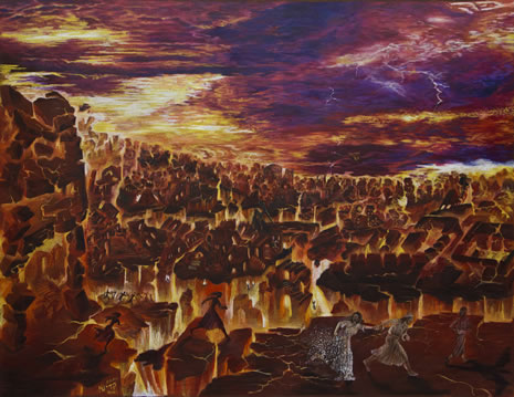 465x359 Sodom And Gomorra - Sodom And Gomorrah Painting