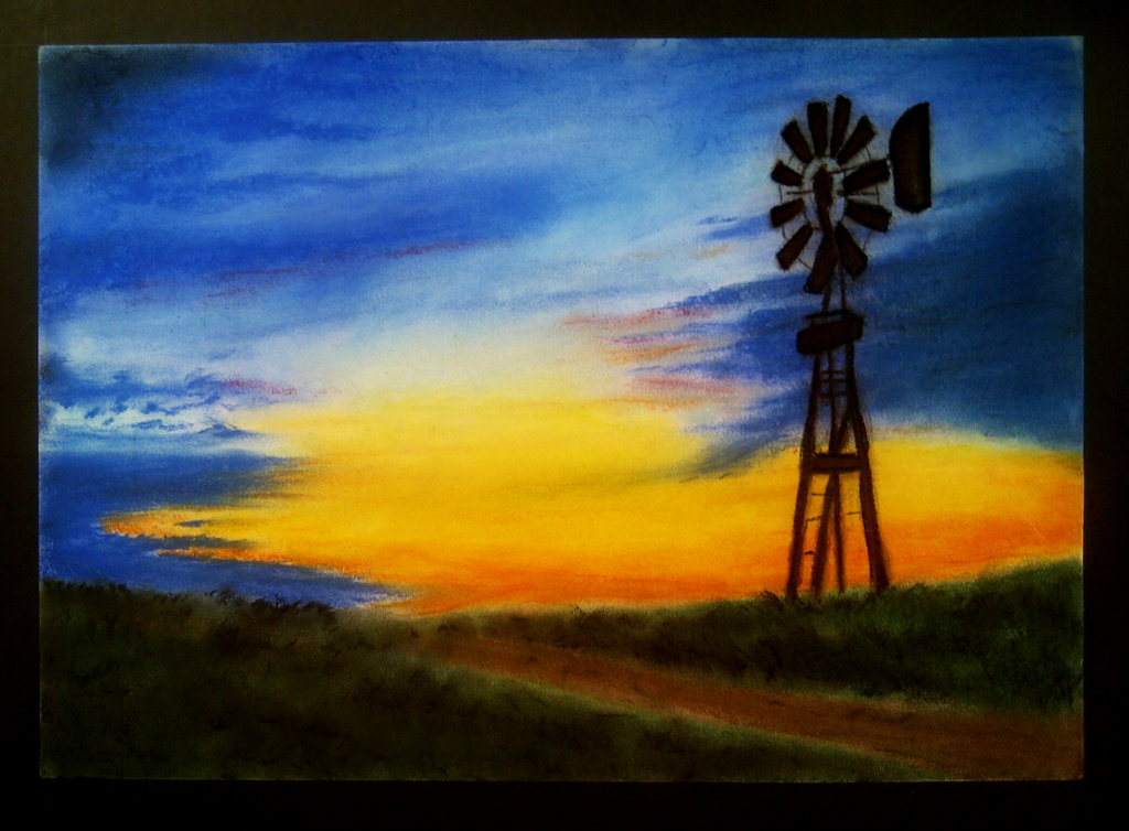 1024x754 Soft Pastels Sketch By Mfatehi - Soft Pastel Painting