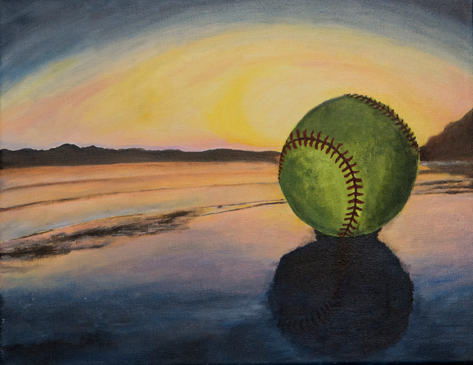 925x713 2 New Exhibitions Art Of Athletes Ix And Uc Davis - Softball Painting