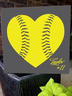 236x314 Softball Baseball Wood Letter Painted Initial Wall Or Door Hanger - Softball Painting
