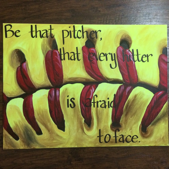570x570 Items Similar To Softball Baseball Painting On Etsy - Softball Painting