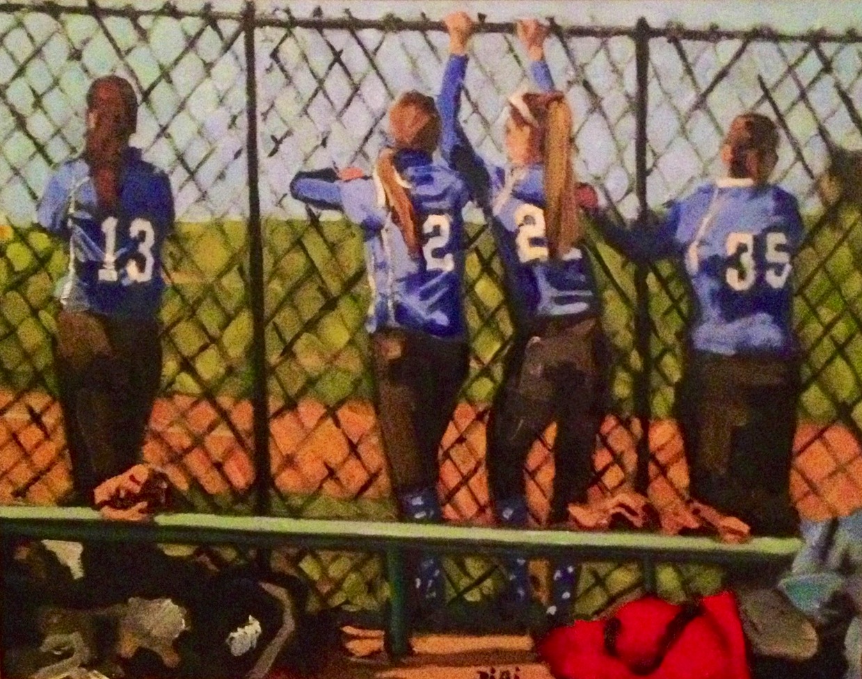 1239x977 Melissa's Graduation Painting Maria Regina High School Softball - Softball Painting