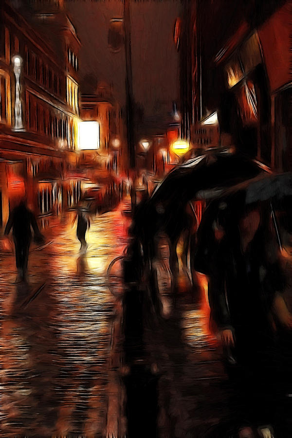 600x900 Rainy Day In Soho Painting By Steve K - Soho Painting