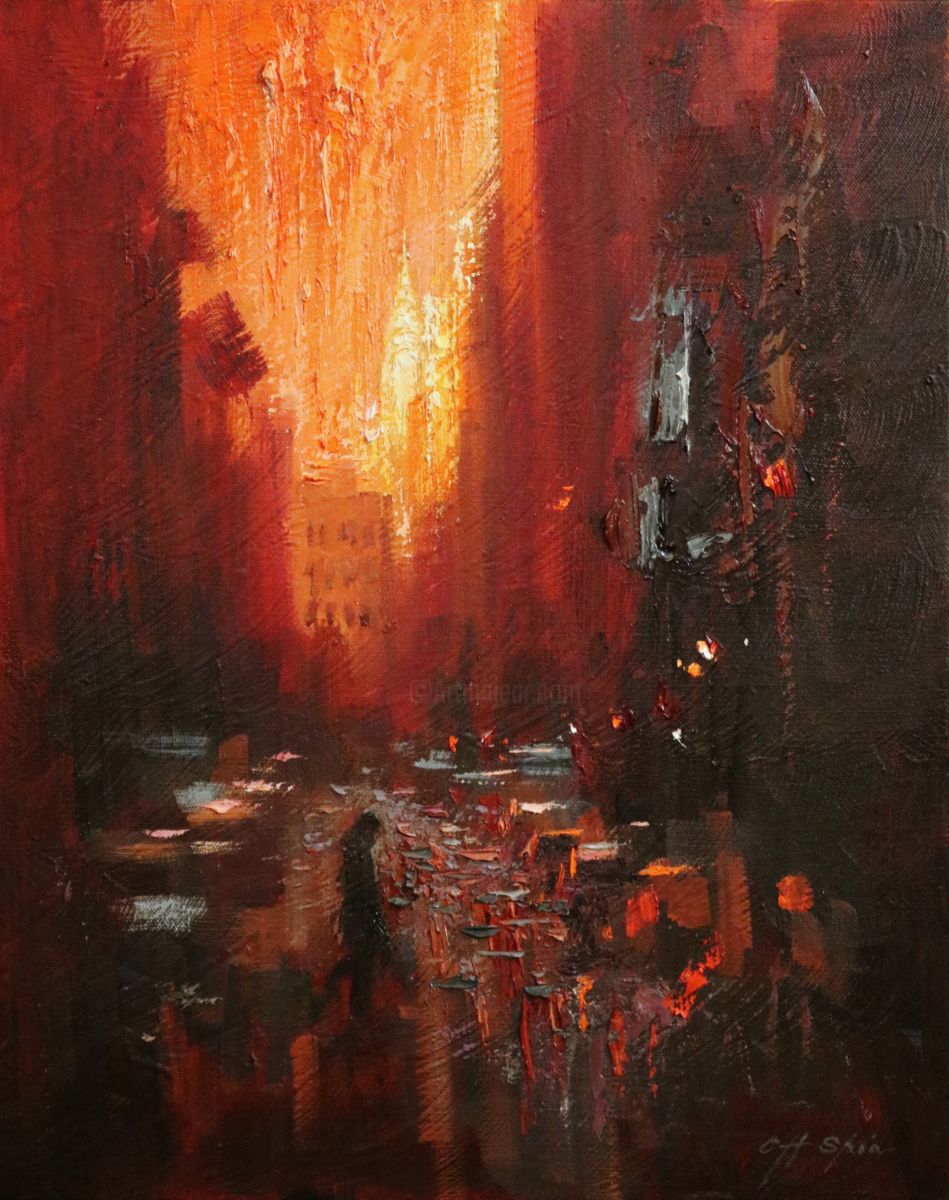949x1200 Crimson Evening - Soho Painting