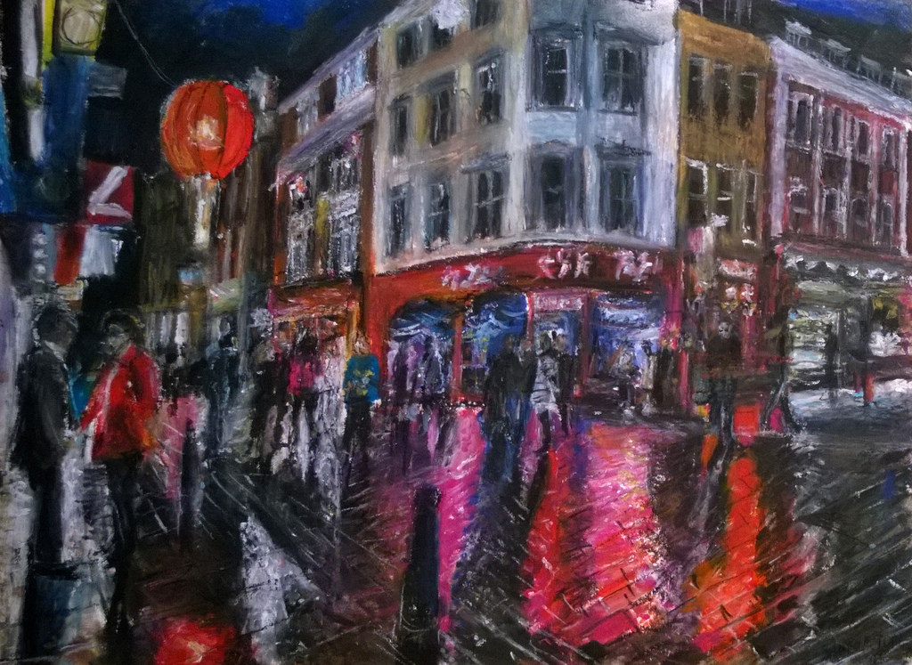1024x747 Chinatown Soho London New Painting Neocolor On Card 30 X - Soho Painting