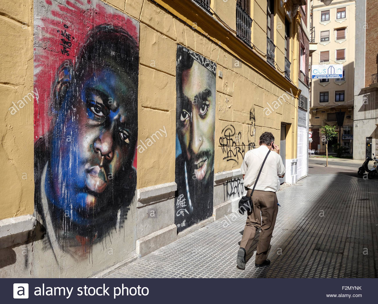 1300x1047 Mural Painting By 1free Of B.i.g. And Tupac In Malaga Soho, Art - Soho Painting