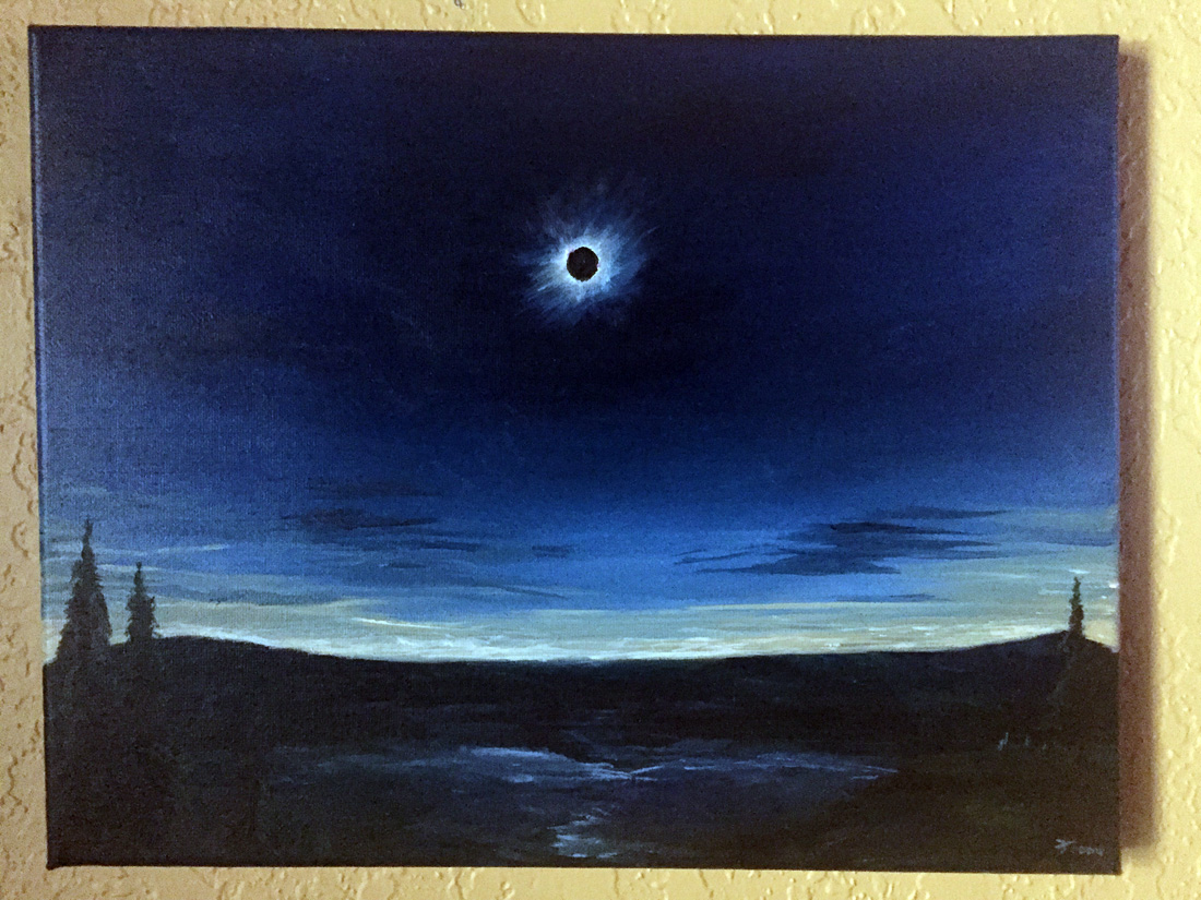 1100x825 Solar Eclipse Ii Original Art (Sold) Space Art By Christopher Doll - Solar Eclipse Painting