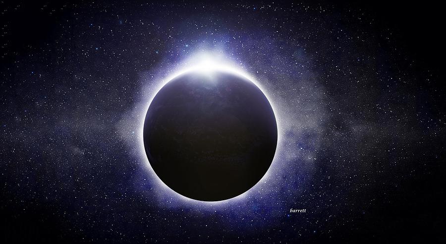 900x492 Solar Eclipse Painting By Don Barrett - Solar Eclipse Painting