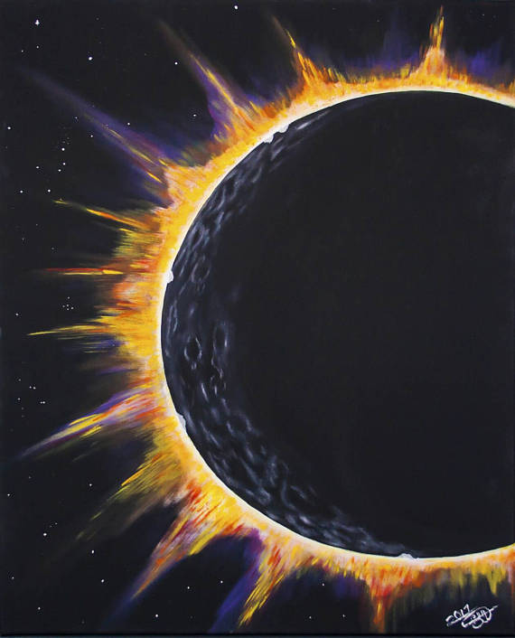 570x706 Total Solar Eclipse Custom Painting 2017 - Solar Eclipse Painting
