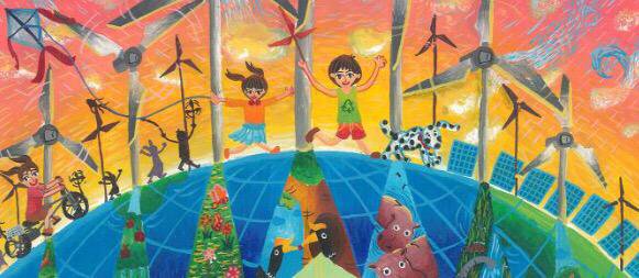 581x253 Lewis Pugh On Twitter Inspiring Painting By 14 Y Old Panchachon - Solar Energy Painting