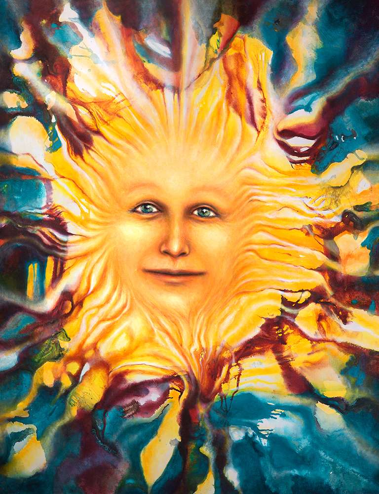 768x1000 Original Paintings Center For Touch Drawing - Solar Energy Painting