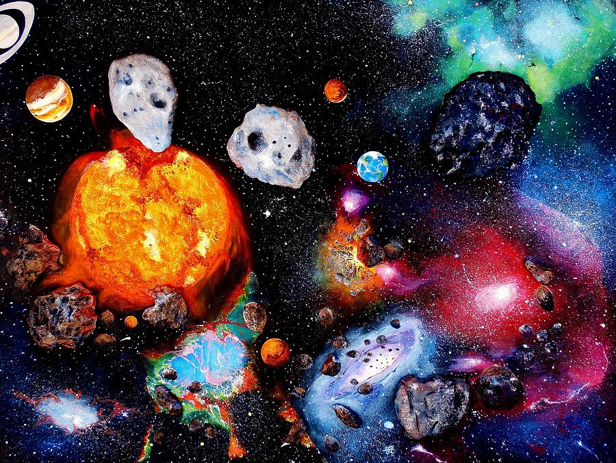 900x677 Images Of Planet Solar System Painting - Solar System Painting