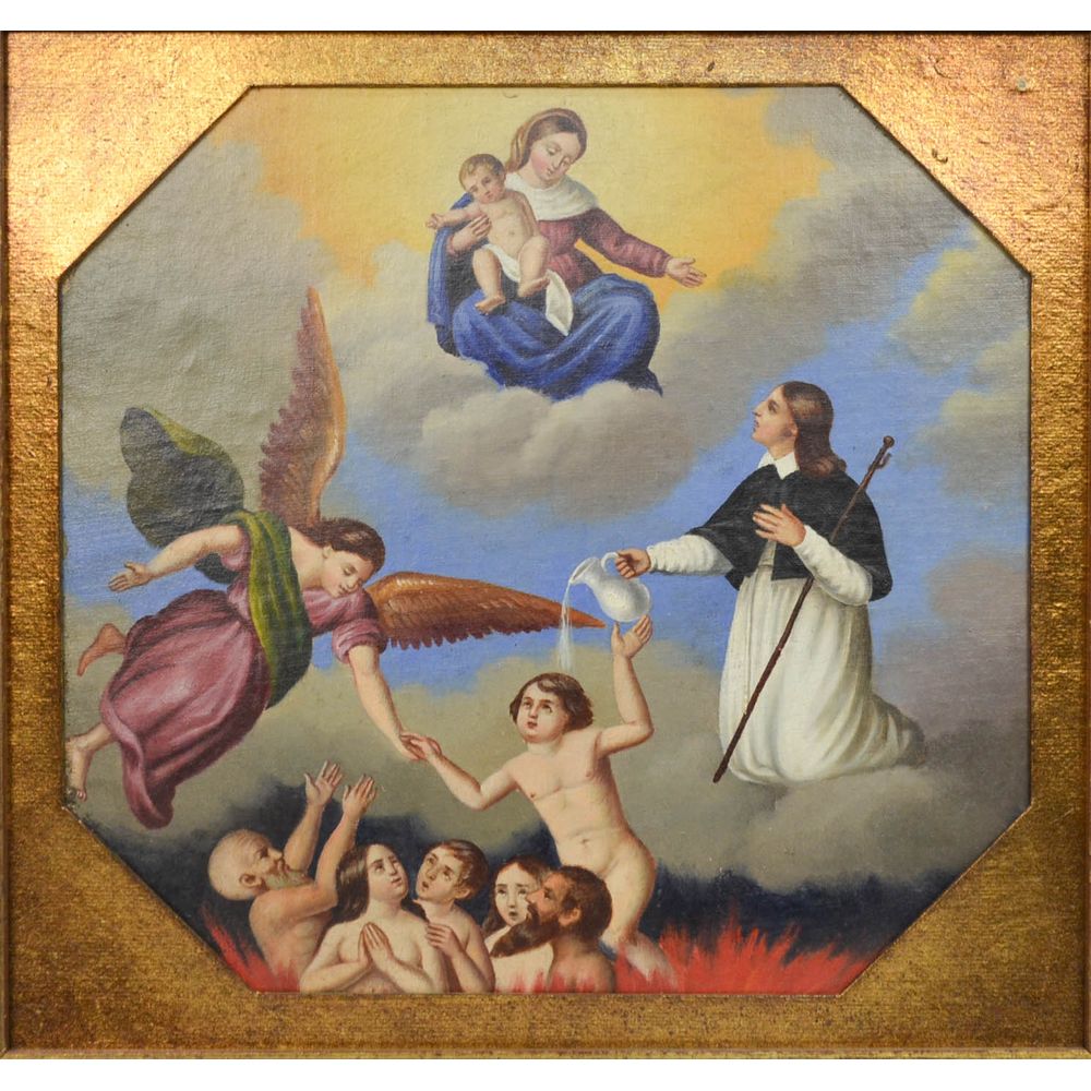 1000x1000 Exceptional Antique Continental European Octagonal Religious - Solas Painting