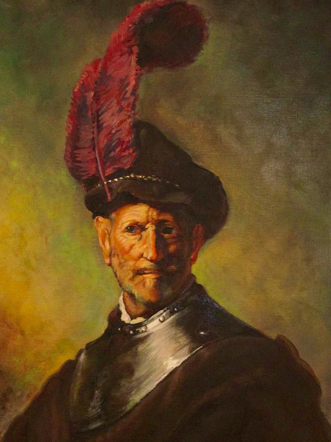 675x900 Rembrandt's Old Man As A Soldier Painting By David Stewart - Soldier Painting