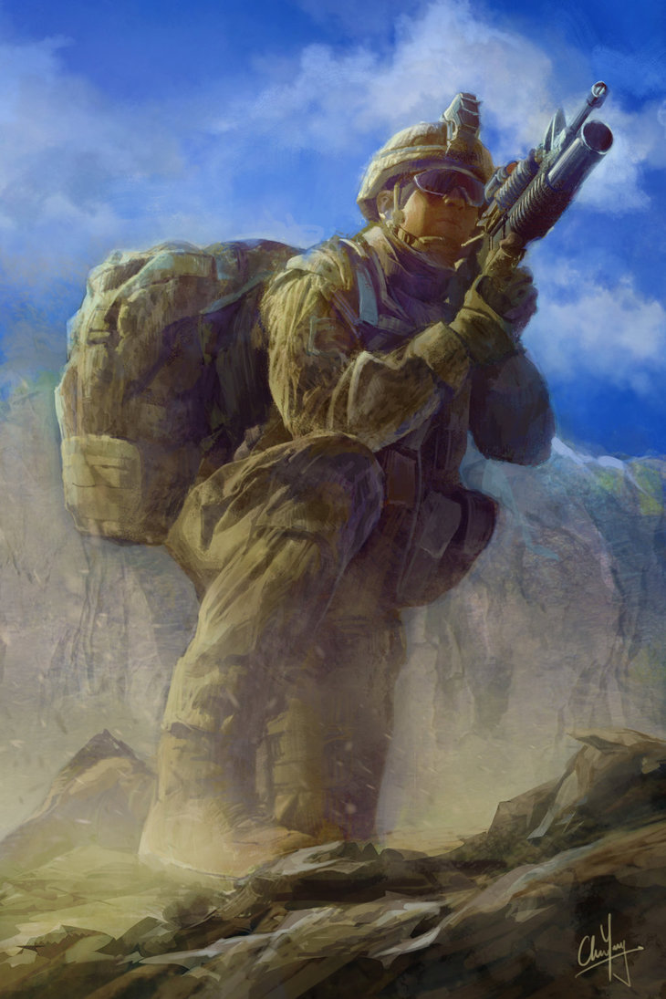 730x1095 Soldier Digital Painting By Allenlimcy - Soldier Painting