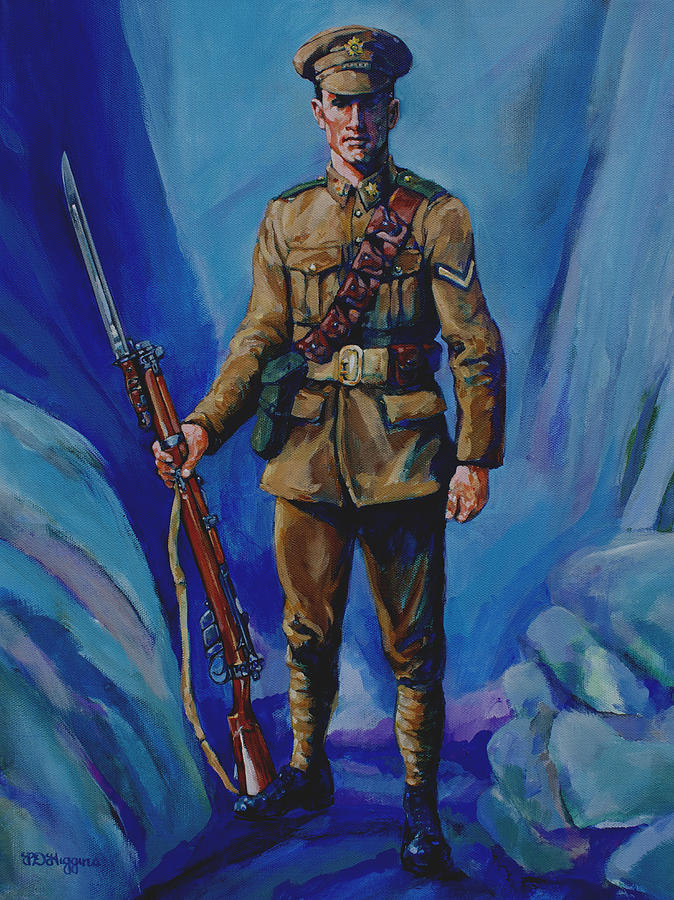 674x900 Ww 1 Soldier Painting By Derrick Higgins - Soldier Painting