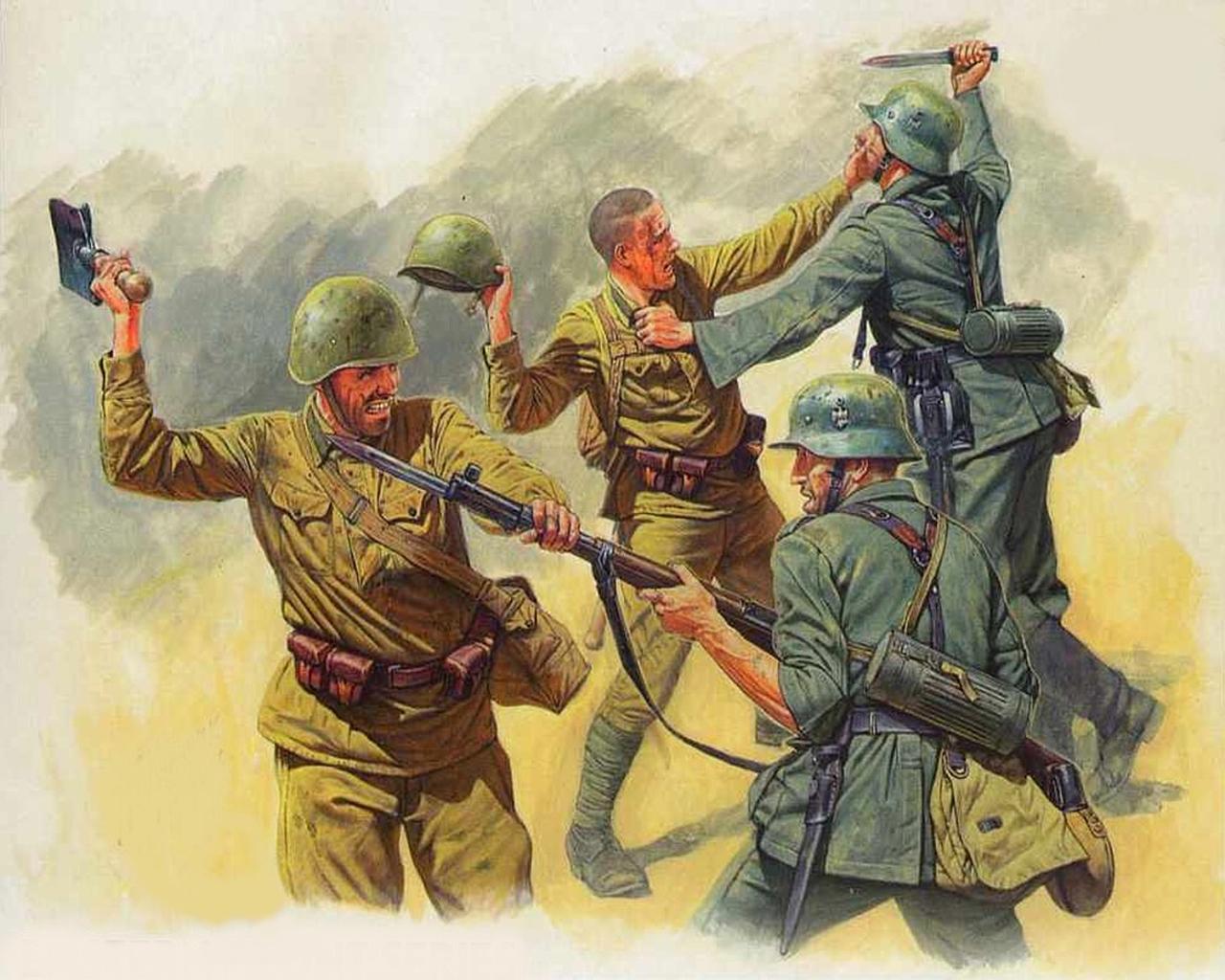 1280x1024 Pictures Soldiers 1941 Painting Art Army - Soldiers Painting