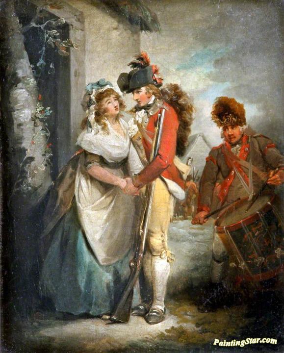 579x720 The Soldier's Departure Artwork By George Morland Oil Painting - Soldiers Painting
