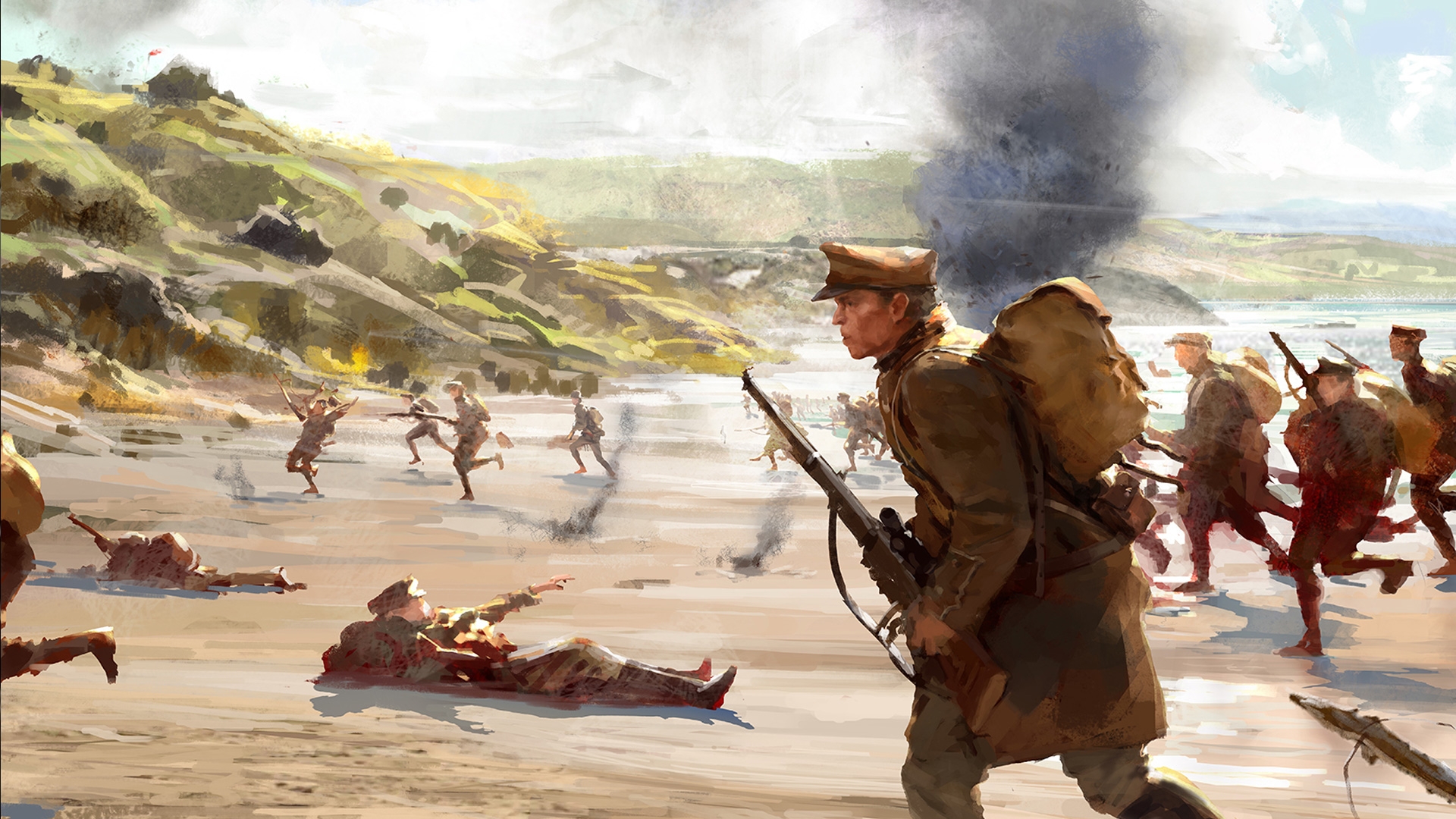 1920x1080 Wallpaper Battlefield 1, Soldiers, Painting - Soldiers Painting