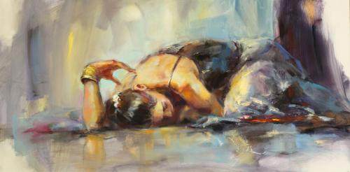 500x246 Solitude Painting By Anna Razumovskaya - Solitude Painting