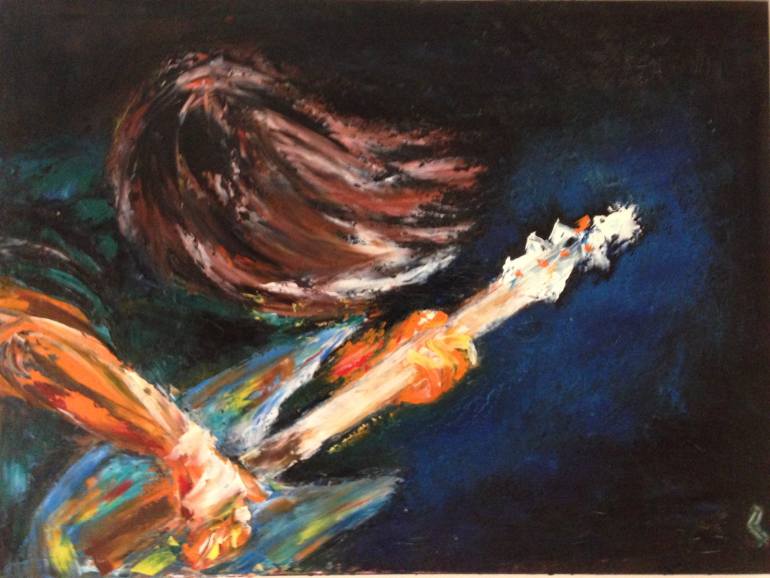 770x578 Saatchi Art Guitar Solo Painting By Sergey Zarichnyuk - Solo Painting