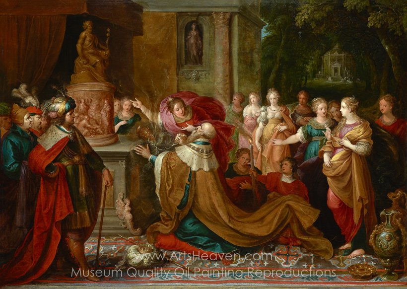 820x582 Reproduction Painting Frans Francken The Idolatry Of Solomon, Hand - Solomon Painting