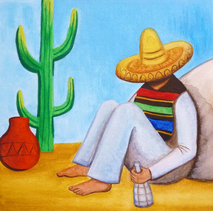 900x894 Sombrero Painting By Lucy Deane - Sombrero Painting