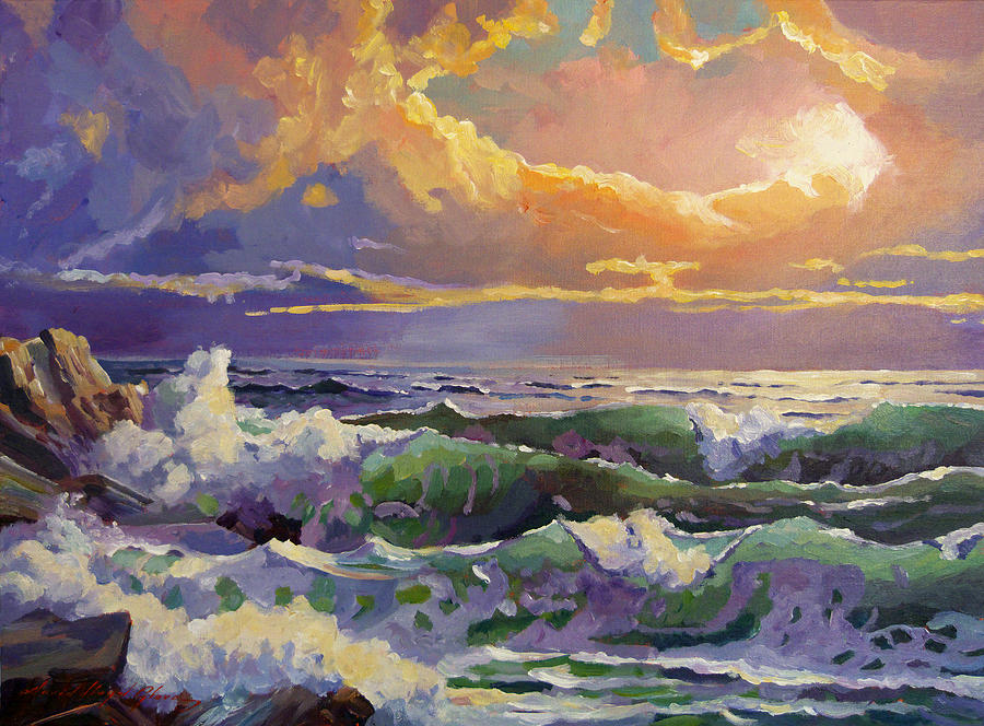 900x664 Pacific Sunset Sonata Painting By David Lloyd Glover - Sonata Painting