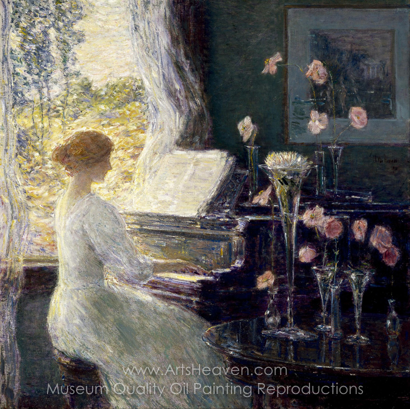 820x818 Reproduction Painting Childe Hassam The Sonata, Hand Painted - Sonata Painting