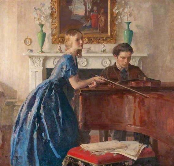 569x544 Sonata C.1935 By Walter Ernest Webster (1877 1959) Walter - Sonata Painting