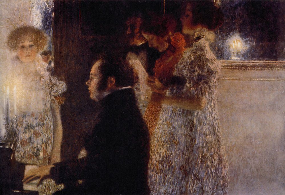 1000x685 Schubert - Sonata Painting Woman Playing Piano