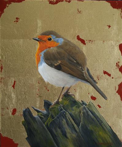 398x480 Clive Meredith Wildlife Art Two Small Songbird Paintings - Songbird Painting