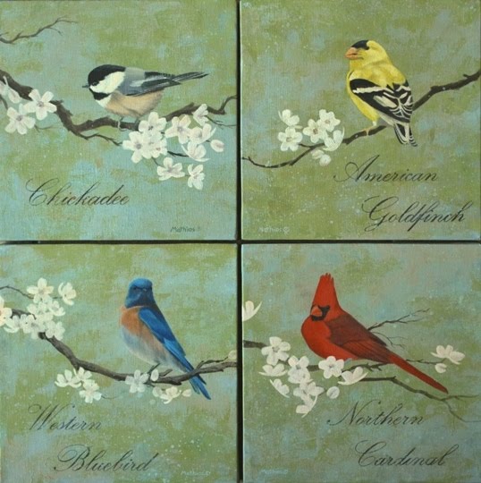 538x540 Daily Paintings By Peter Mathios April 2010 - Songbird Painting