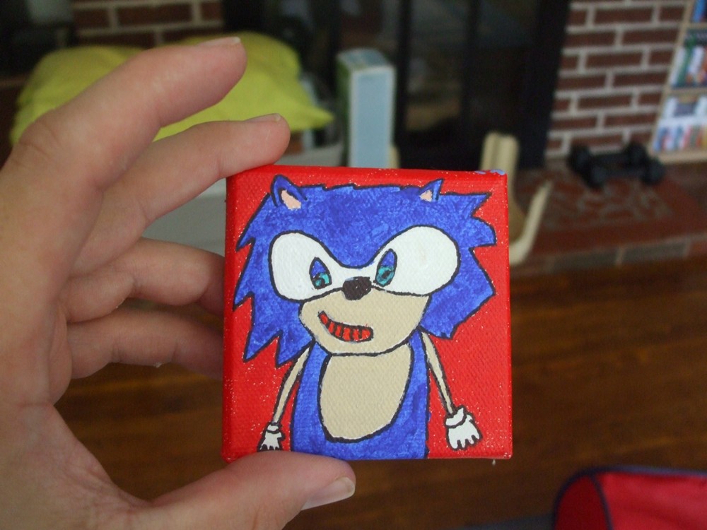 1000x750 Sonic The Hedgehog Creature Original Uk Resistance - Sonic Painting