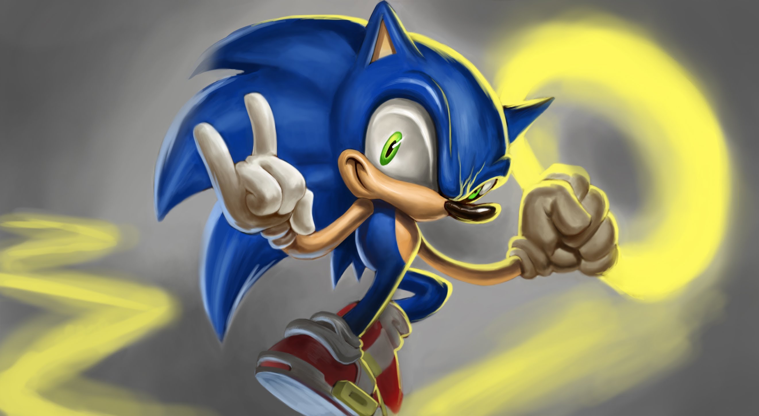 2642x1450 Sonic The Hedgehog Speed Painting - Sonic Painting