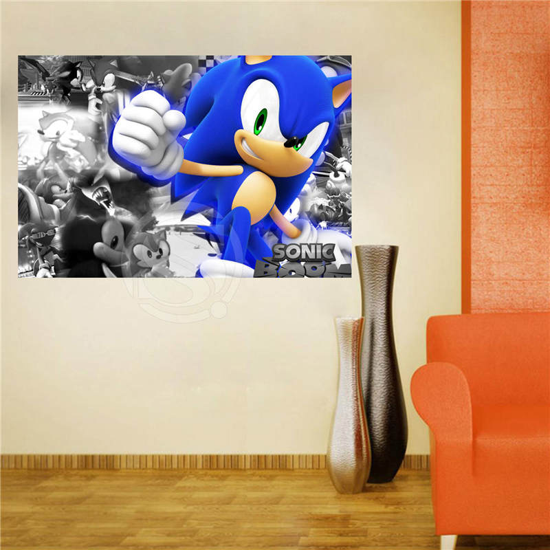 800x800 W620f56 Custom Sonic The Hedgehog Canvas Painting Wall Silk Poster - Sonic Painting
